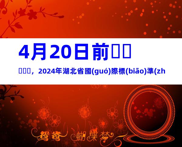 4月20日前，2024年湖北省國(guó)際標(biāo)準(zhǔn)研制資助申報(bào)條件、辦理流程